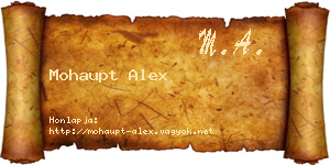 Mohaupt Alex névjegykártya